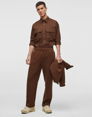 Mode of One Men Regular Fit Track Pants Dark Walnut Size XXL